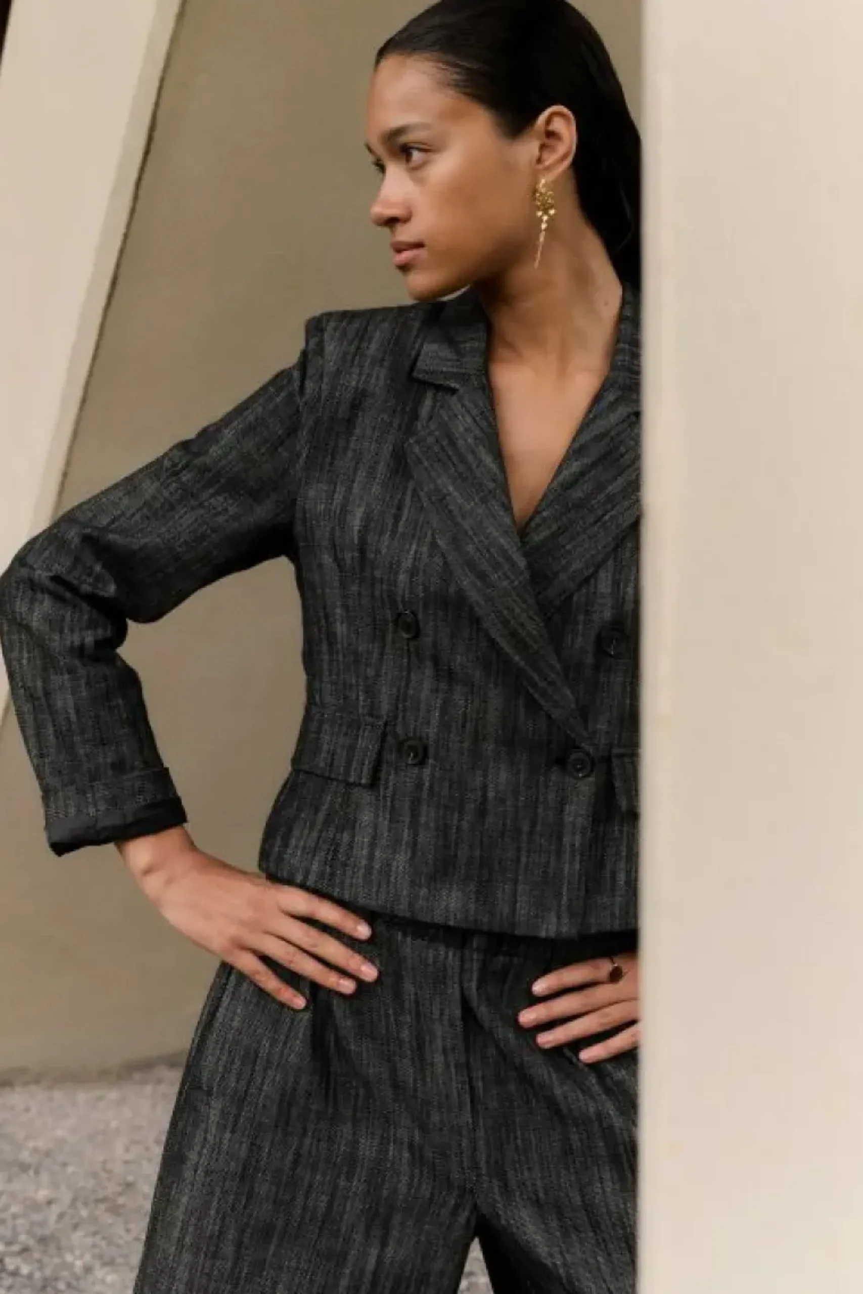 By bar Jassen*adina twill blazer | jet black