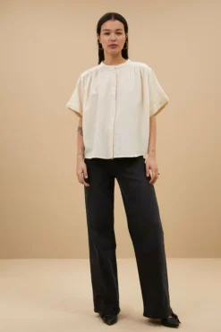 By bar Blouses*alex rib blouse | off white