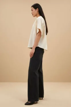 By bar Blouses*alex rib blouse | off white