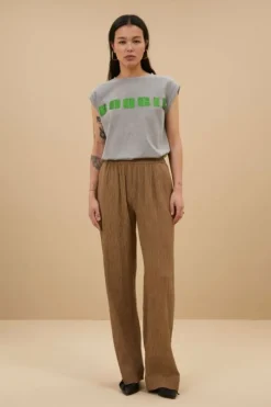 By bar Broeken*amie lurex pants | gold