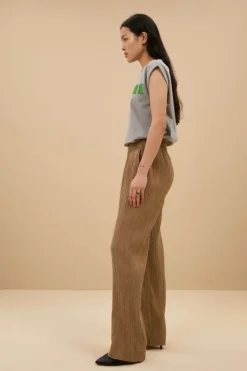 By bar Broeken*amie lurex pants | gold