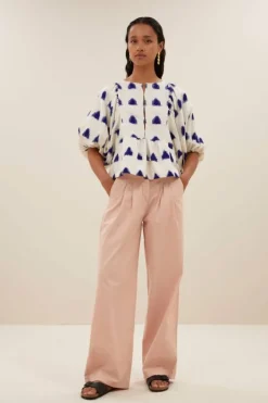 By bar Blouses*avelon ikat blouse | blue ikat