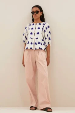 By bar Blouses*avelon ikat blouse | blue ikat