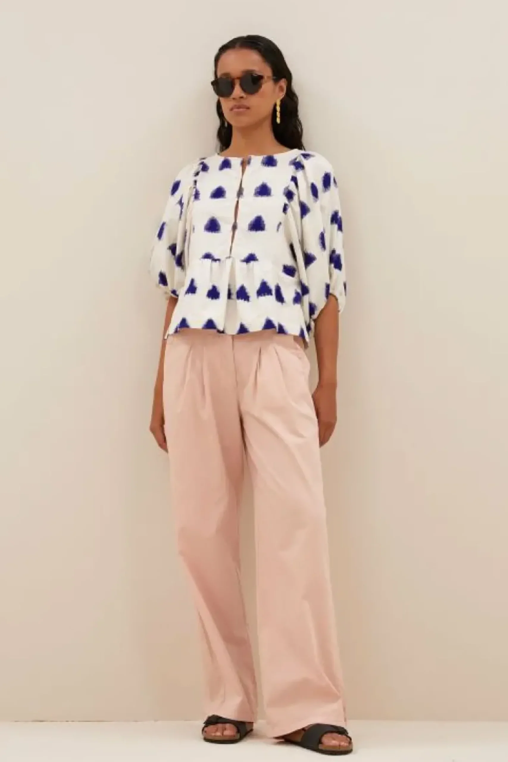 By bar Blouses*avelon ikat blouse | blue ikat