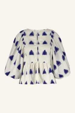 By bar Blouses*avelon ikat blouse | blue ikat