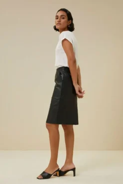 By bar Rokken*basic leather skirt | black