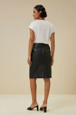 By bar Rokken*basic leather skirt | black