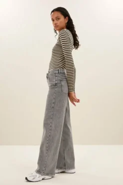 By bar Tops & Shirts*basic ls stripe top | chalk