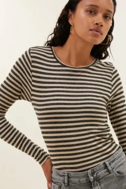 By bar Tops & Shirts*basic ls stripe top | chalk