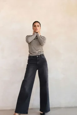 By bar Tops & Shirts*basic ls stripe top | chalk