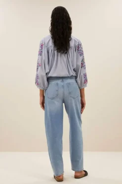 By bar Blouses*becky pinstripe blouse | indi grey