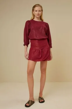 By bar Rokken*belle metallic skirt | grenache