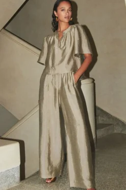 By bar Broeken*benji gloss pants | gold