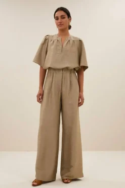 By bar Broeken*benji gloss pants | gold