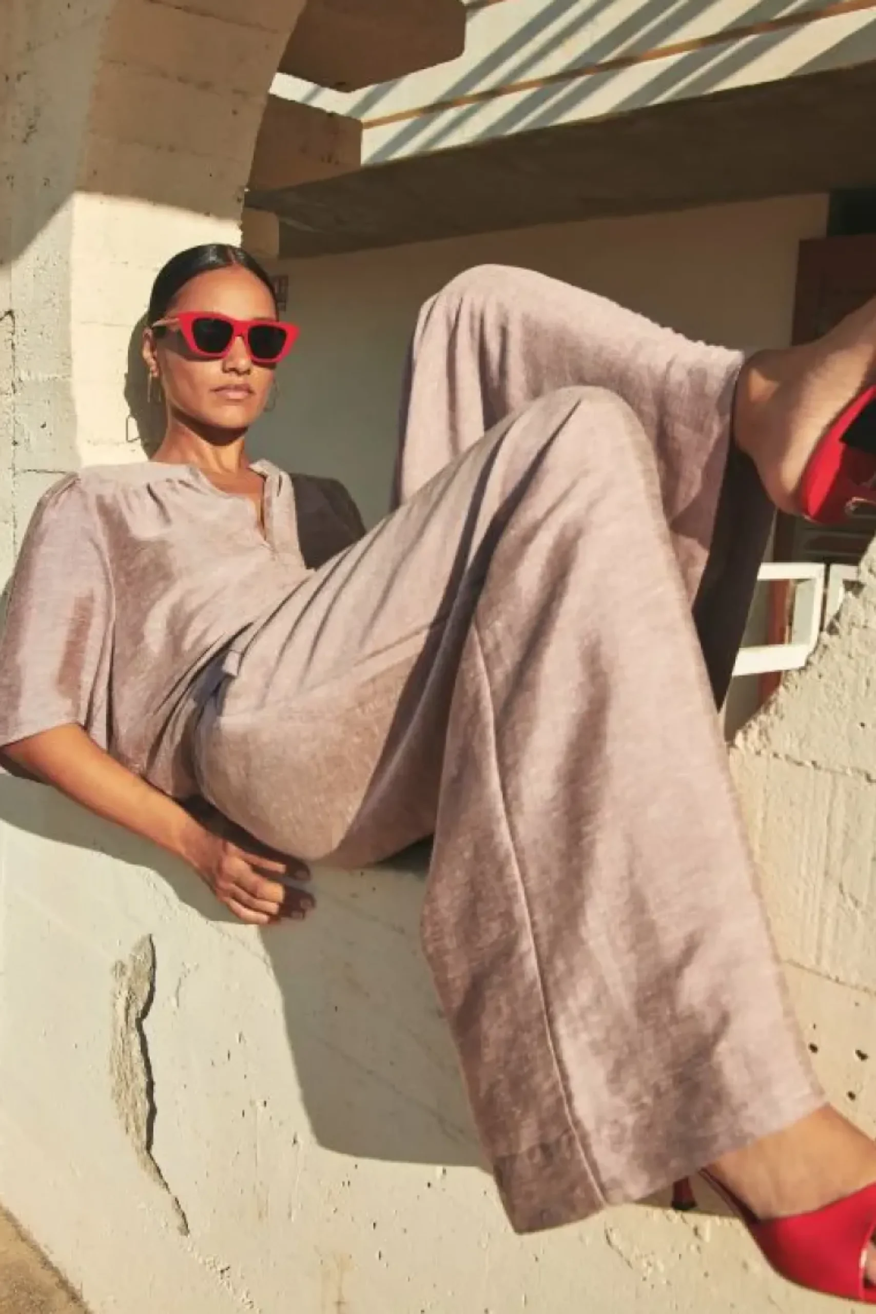 By bar Broeken*benji gloss pants | mellow rose