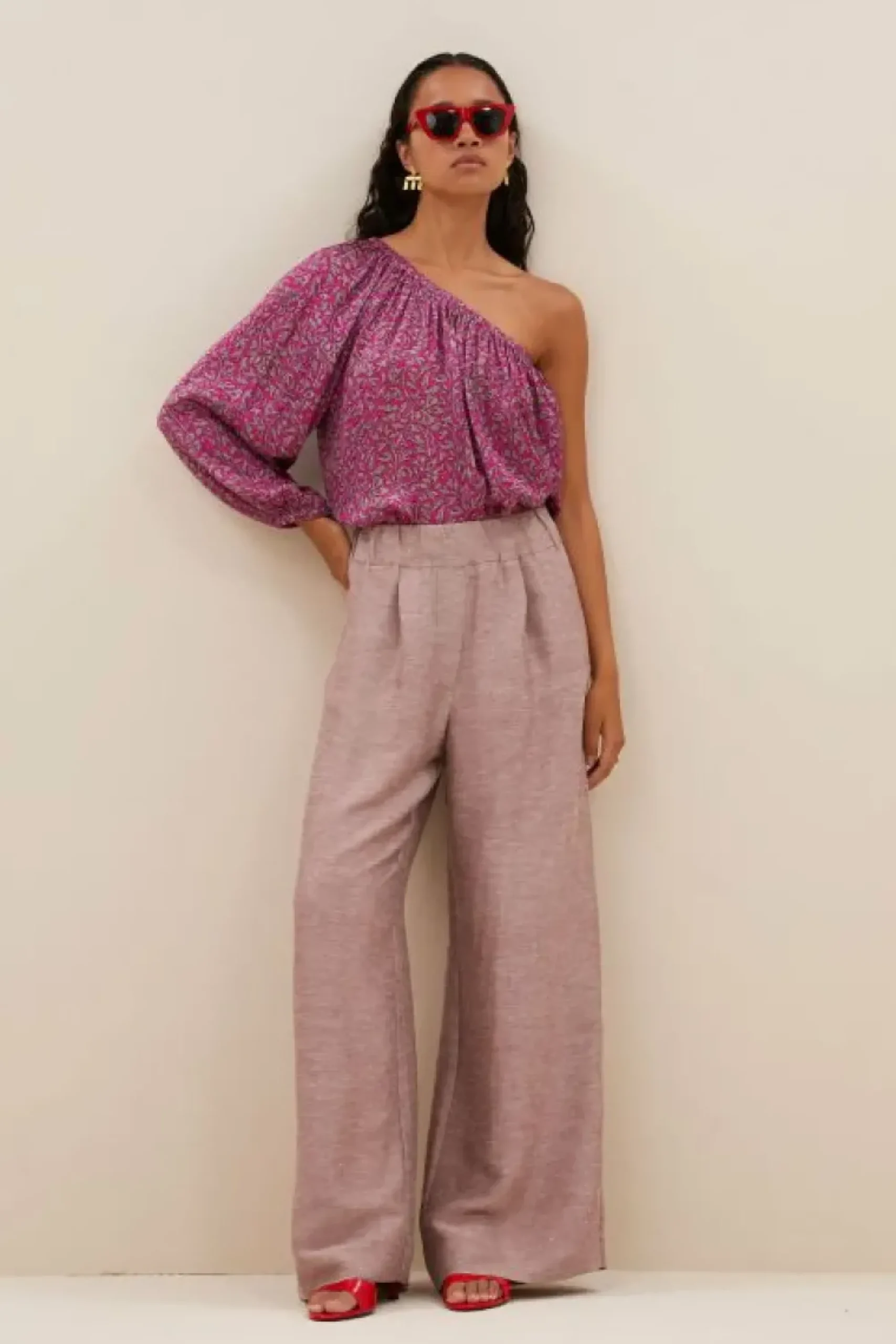 By bar Broeken*benji gloss pants | mellow rose