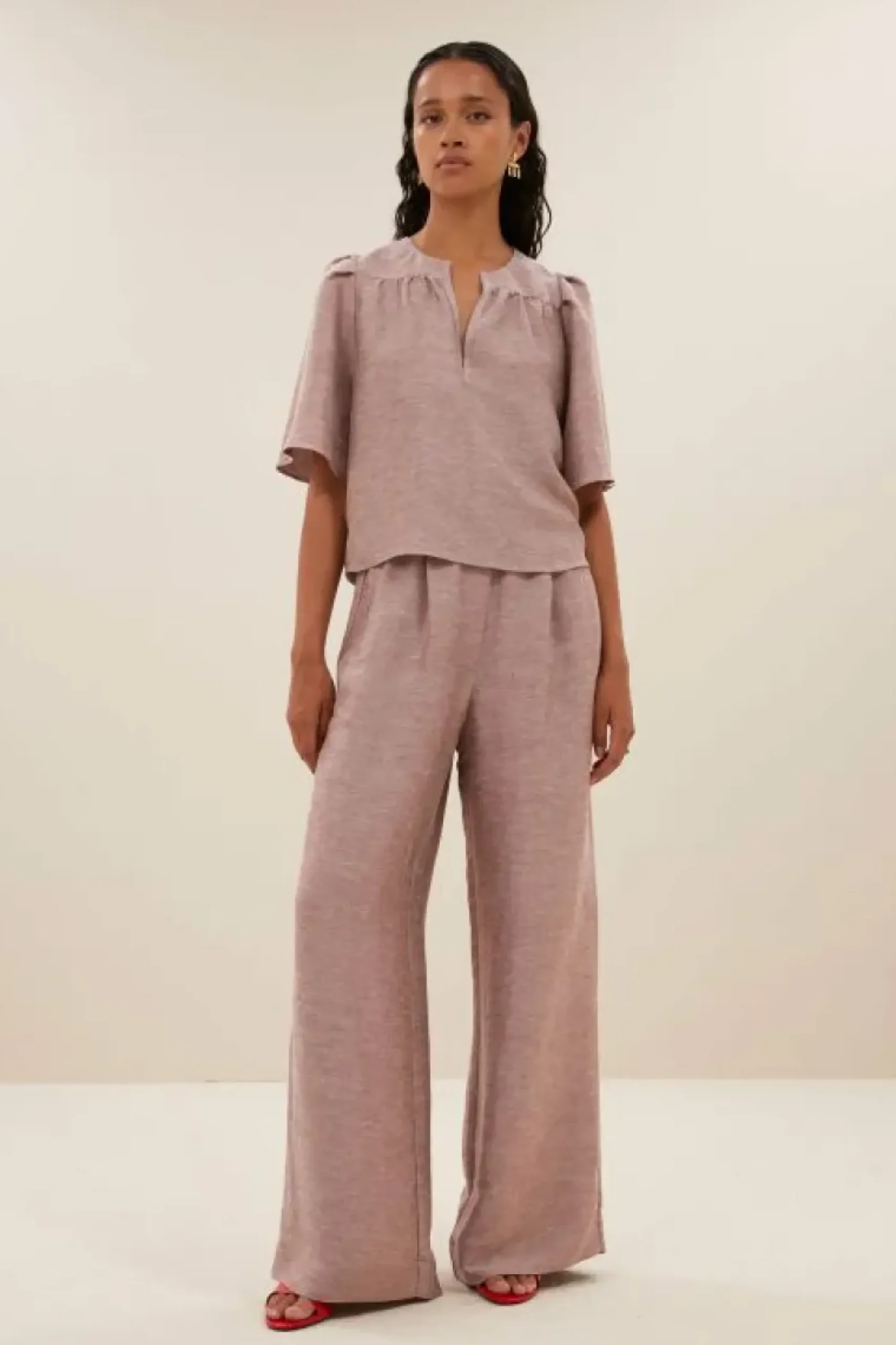 By bar Broeken*benji gloss pants | mellow rose