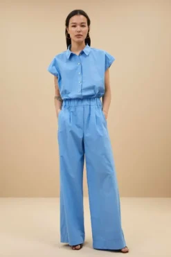 By bar Broeken*benji poplin pant | aquarius