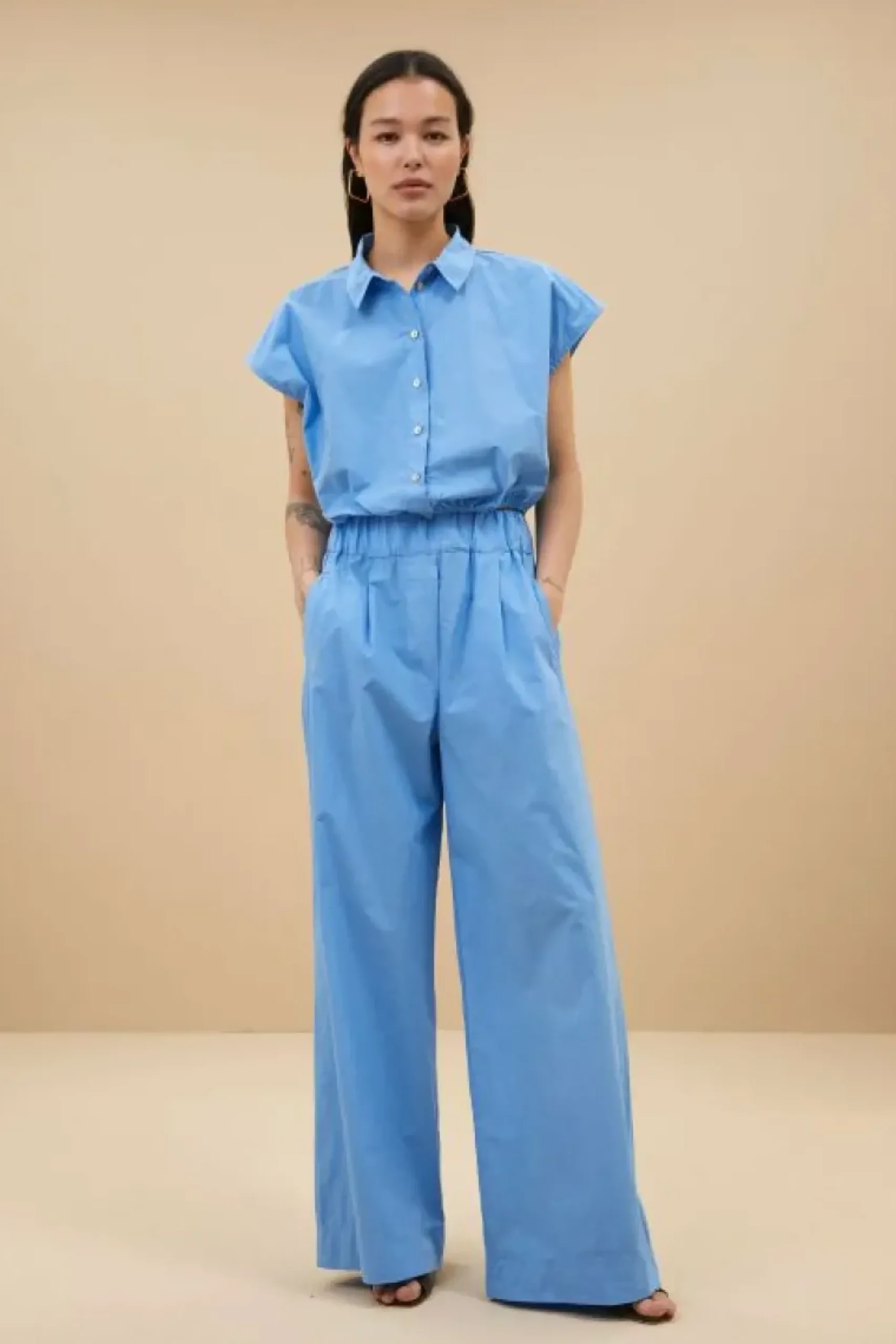 By bar Broeken*benji poplin pant | aquarius