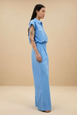 By bar Broeken*benji poplin pant | aquarius