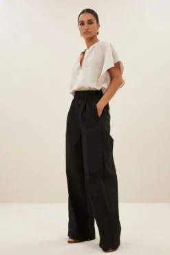 By bar Broeken*benji poplin pants | black