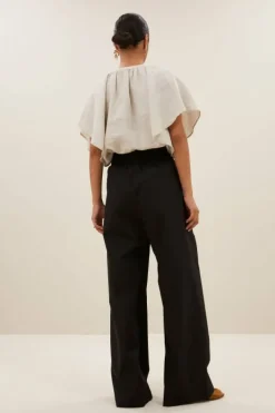 By bar Broeken*benji poplin pants | black