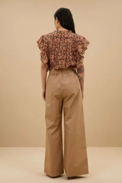 By bar Broeken*benji poplin pants | camel