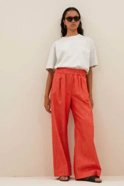 By bar Broeken*benji twill pants | poppy red