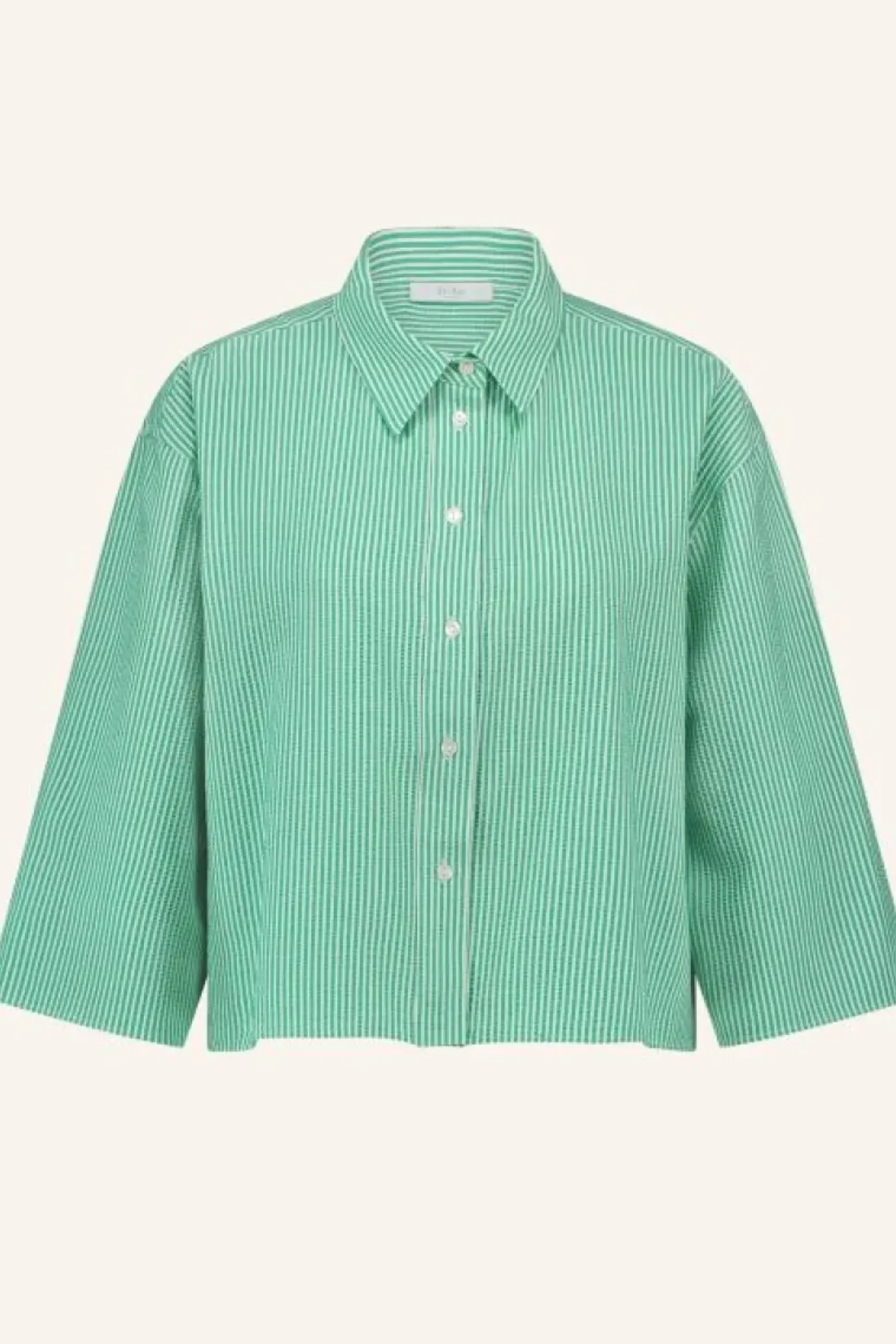 By bar Blouses*bernie blouse | green seer stripe