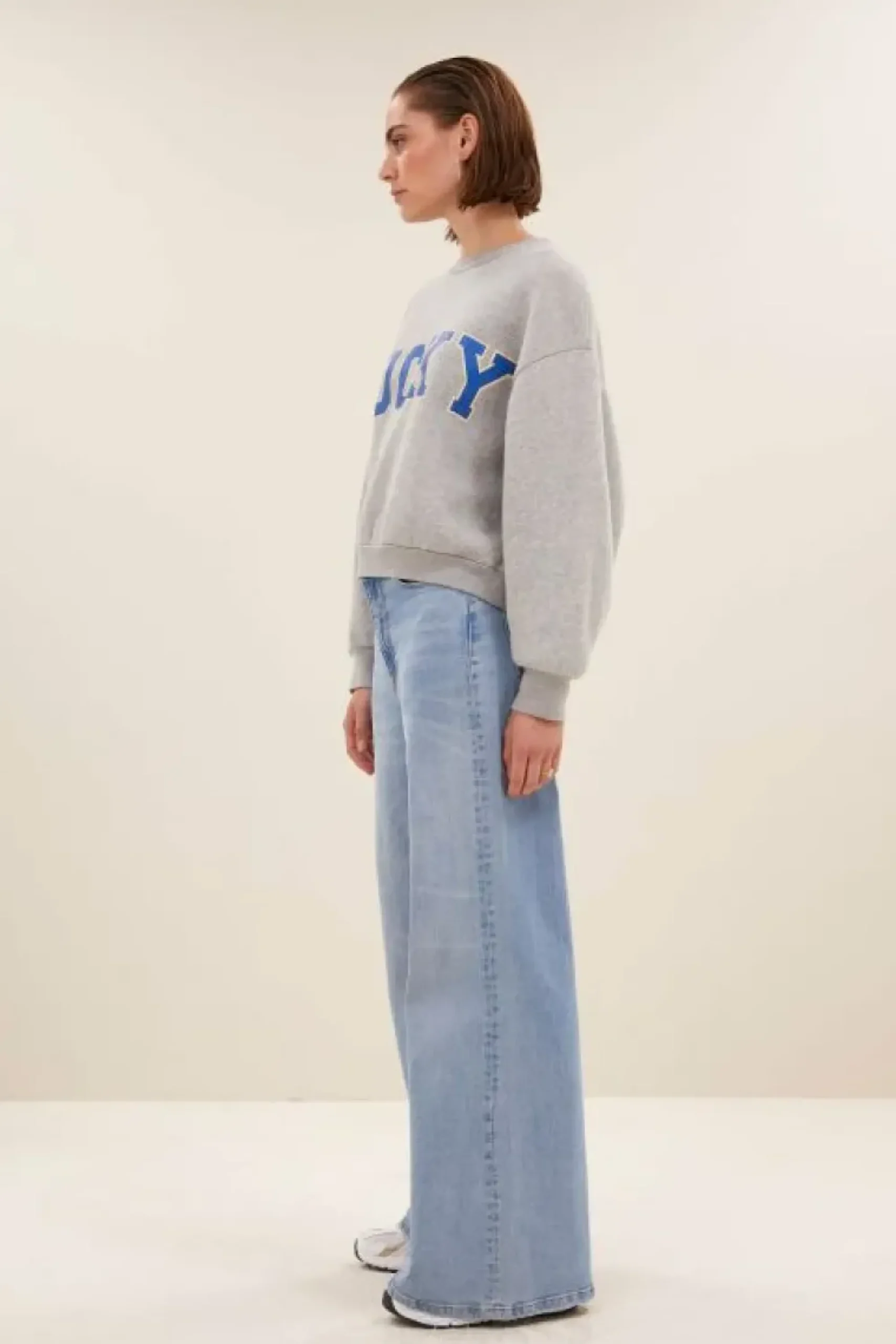 By bar Sweaters|Truien*bibi lucky sparkle sweater | grey melee