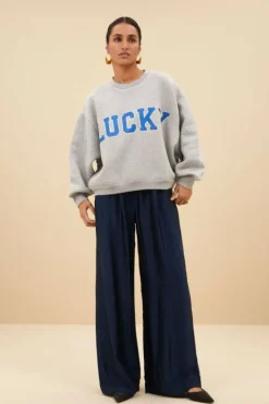 By bar Sweaters|Truien*bibi lucky sparkle sweater | grey melee