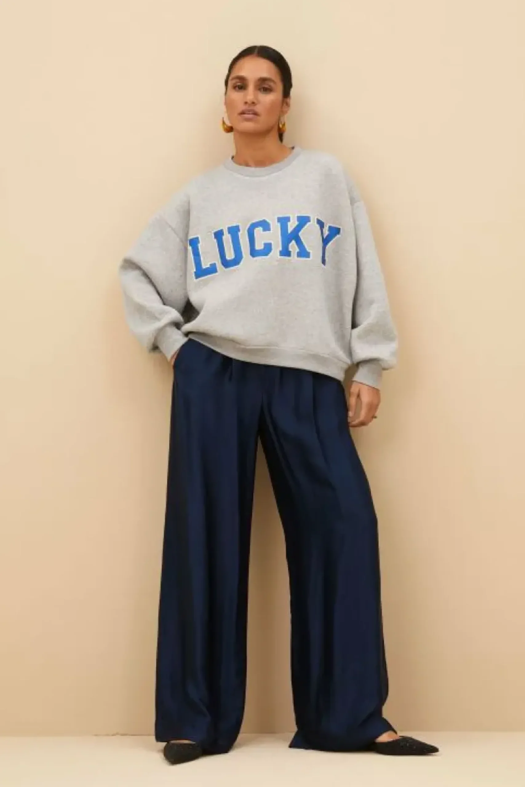 By bar Sweaters|Truien*bibi lucky sparkle sweater | grey melee