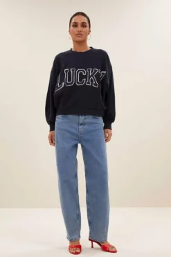 By bar Sweaters|Truien*bibi patchwork sweater | midnight