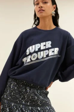 By bar Sweaters|Truien*bibi super sweater | uniform blue