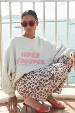 By bar Sweaters|Truien*bibi trouper sweater | light grey melee