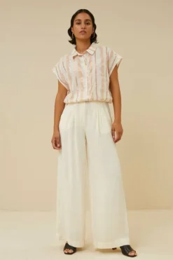 By bar Blouses*bieke gloss stripe blouse | pastel gloss stripe