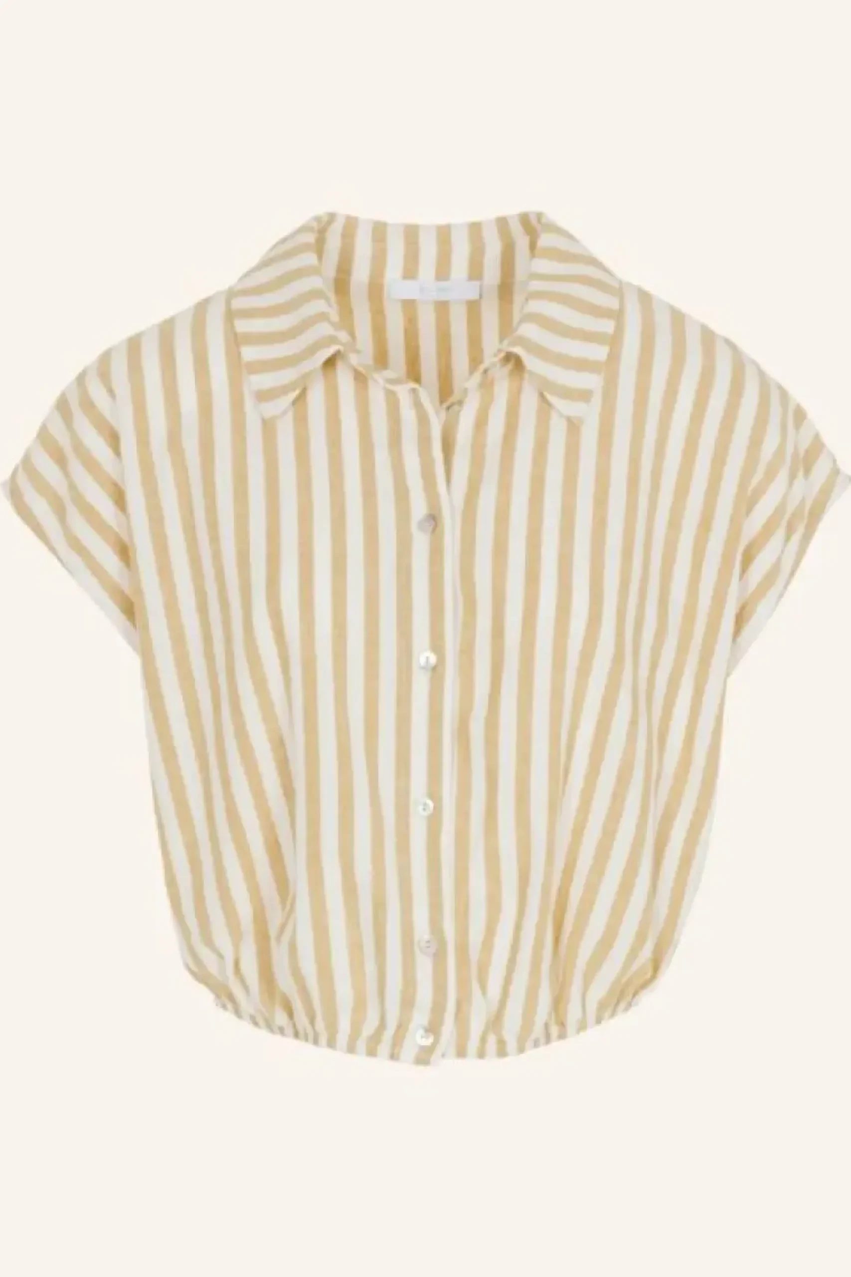 By bar Blouses*bieke linen stripe blouse | ochre