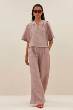 By bar Blouses*blake gloss blouse | mellow rose