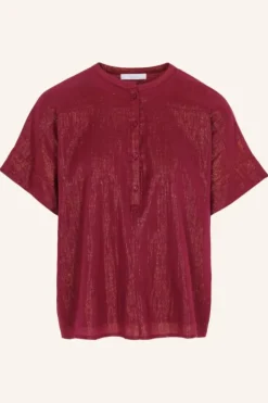 By bar Blouses*bo metallic blouse | grenache