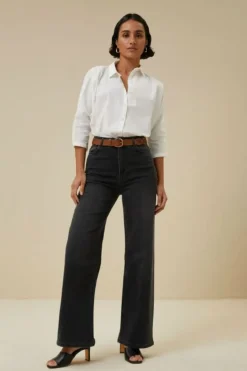 By bar Riemen*braided leather belt | cognac