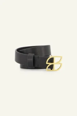By bar Riemen*buckle logo belt | black