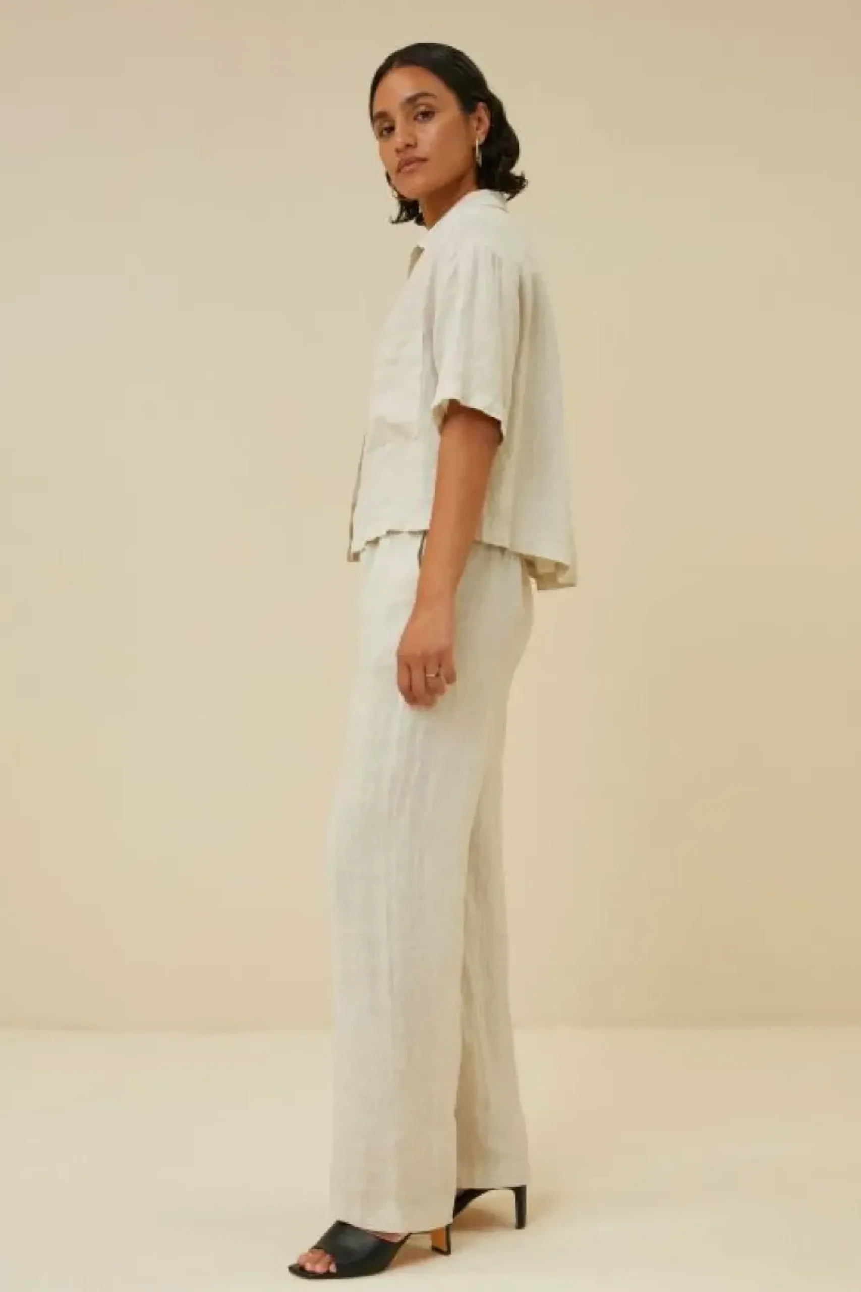 By bar Blouses*cris linen blouse | chalk