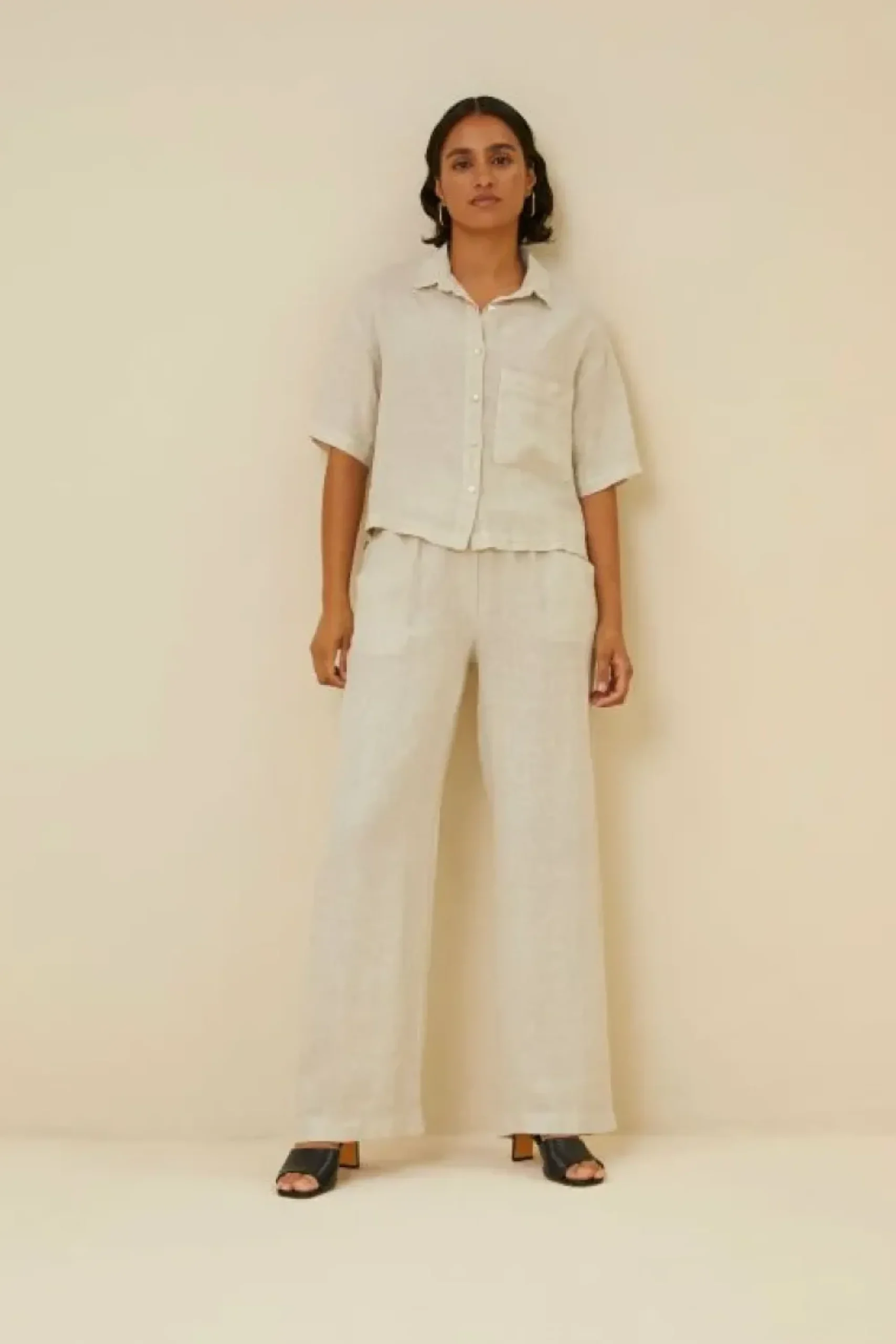 By bar Blouses*cris linen blouse | chalk