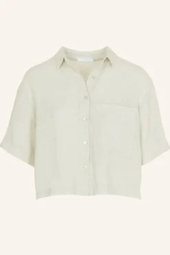 By bar Blouses*cris linen blouse | chalk