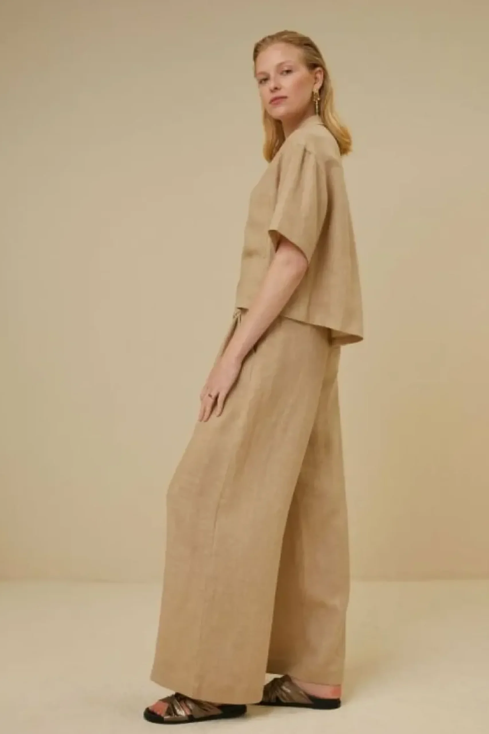 By bar Blouses*cris linen blouse | latte