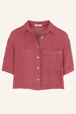 By bar Blouses*cris linen blouse | raspberry