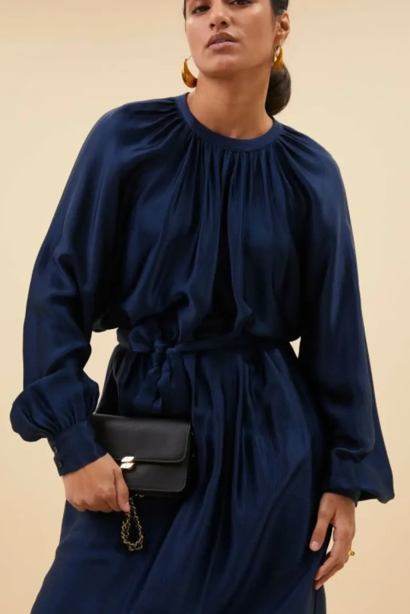 By bar Jurken*dae gloss stripe dress | blue nights