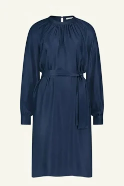 By bar Jurken*dae gloss stripe dress | blue nights