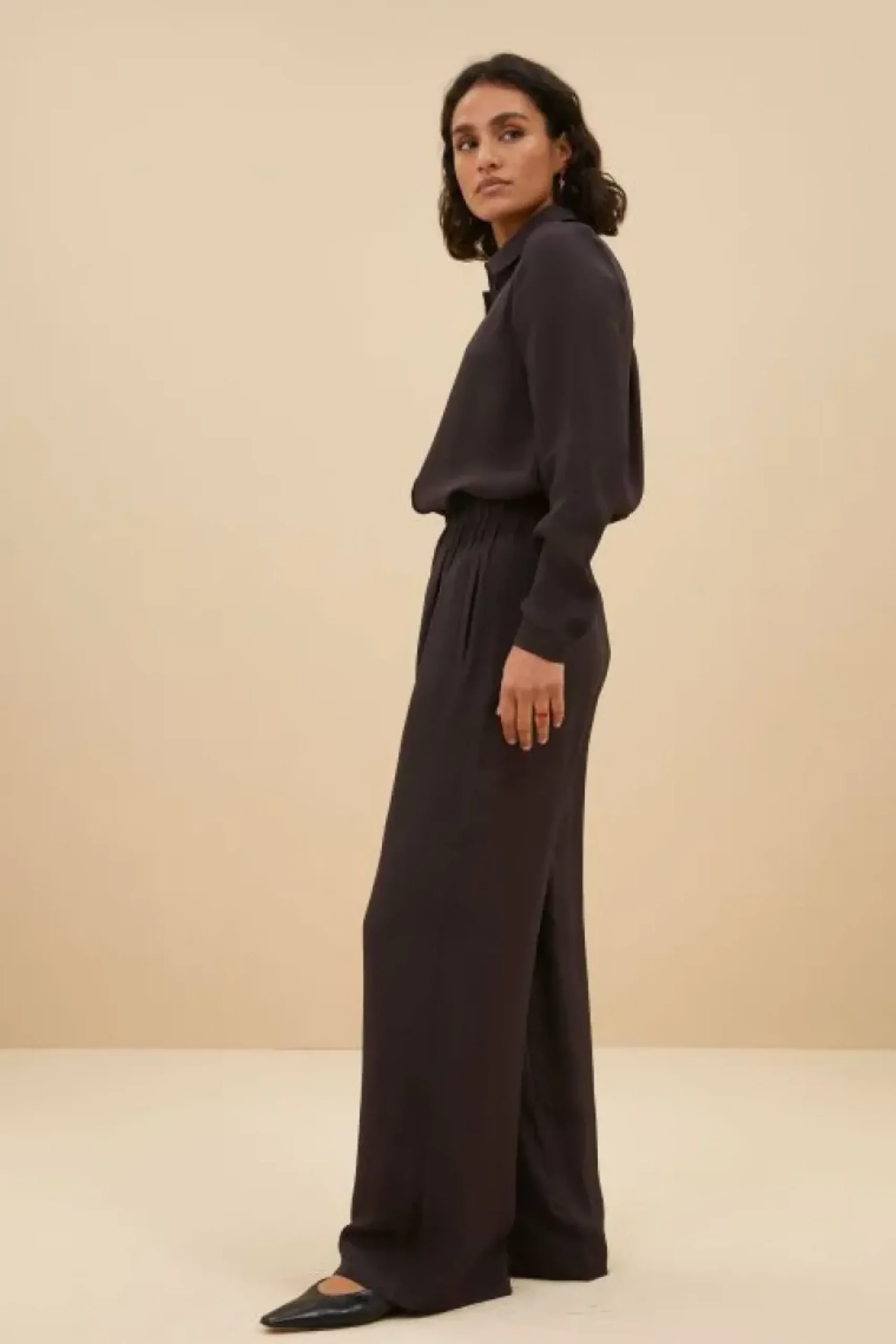 By bar Blouses*donna satin stripe blouse | cafe noir