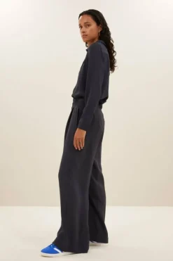 By bar Blouses*donna satin stripe blouse | graphite